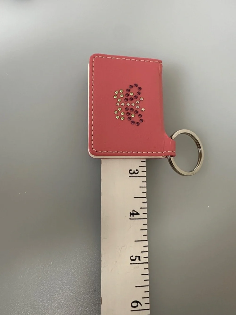 Swarovski Pink Leather magnetic Key & Card Holder with Crystal Accent